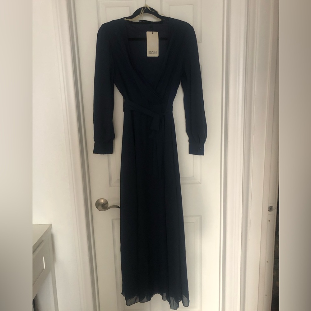 IRO Deep Blue Long Sleeve Dress
